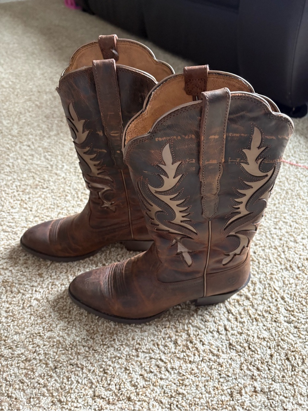 Ariat Brown Leather Boot Interior Label Detail